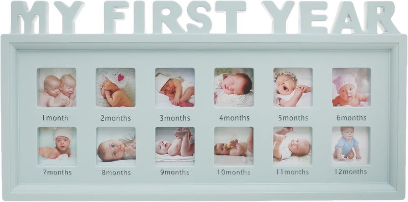PF-1-2-3 TY-84/S-1197 Photo Frame With My First Year Design - Made With Premium Material For Durability And Long-Lasting Use - Mint - Image 1