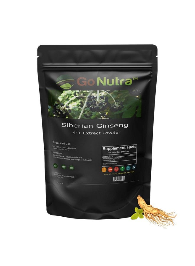 Go Nutra Siberian Ginseng Powder 4:1 Extract 4X Times Stronger Non-GMO 1lb (16 oz) Eleuthero Root - Image 1