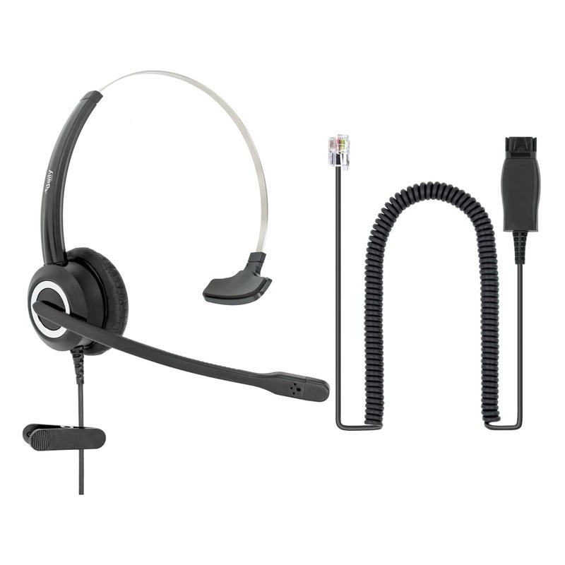 daily headset Avaya Headset HD Voice with HIS Adapter Compatible with Avaya 1600, 9600, J100 Series Phones Model, Plus 3.5mm Adapter (Monaural) - Image 1