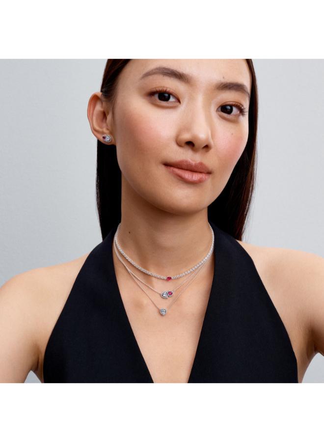 PANDORA Heart sterling silver choker necklace with cherries jubilee red crystal and clear cubic zirconia - Image 3