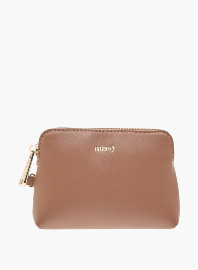 ميسي Women Textured Shoulder Bag with Detachable Strap and Pouch