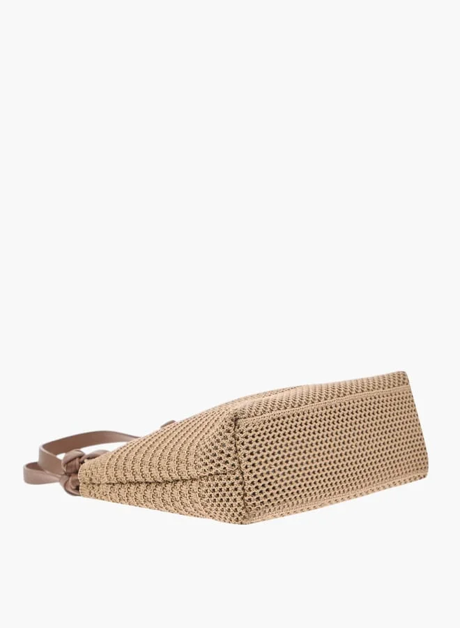 ميسي Women Textured Shoulder Bag with Detachable Strap and Pouch