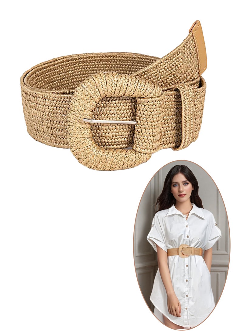 Women's woven belt, brown - Image 1