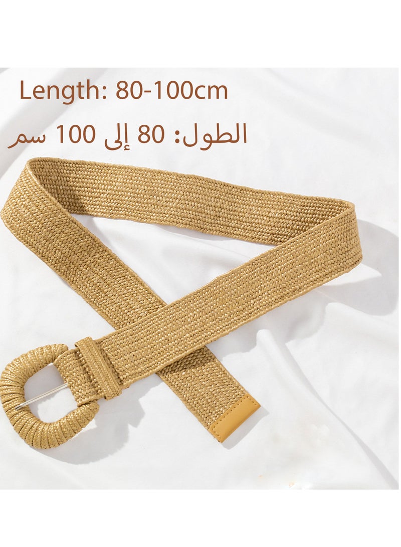 Women's woven belt, brown - Image 2