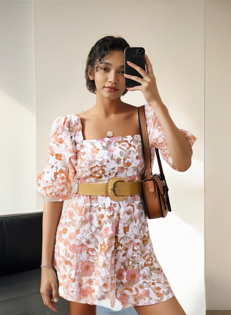 Women's woven belt, brown - Image 4