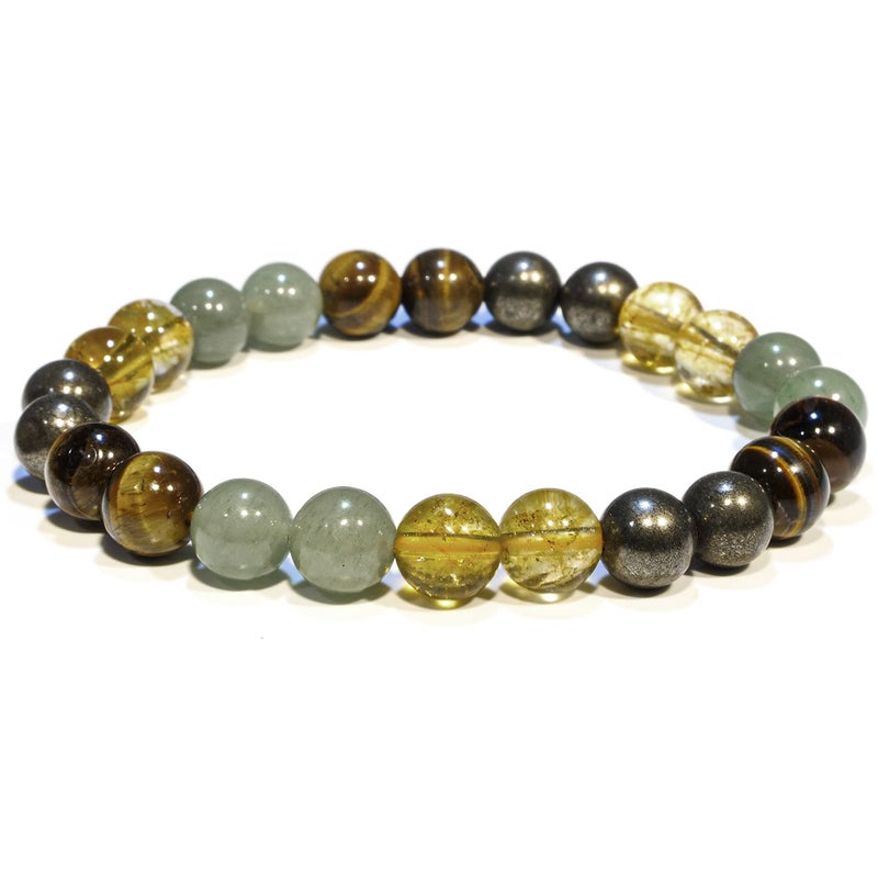 ANAYA AGATE Money Attraction Bracelet for Wealth, Prosperity & Success â€“ Abundance & Good Luck Feng Shui Bracelet with Pyrite, Citrine, Tiger Eye & Green Aventurine Crystals for Women & Men - Image 1