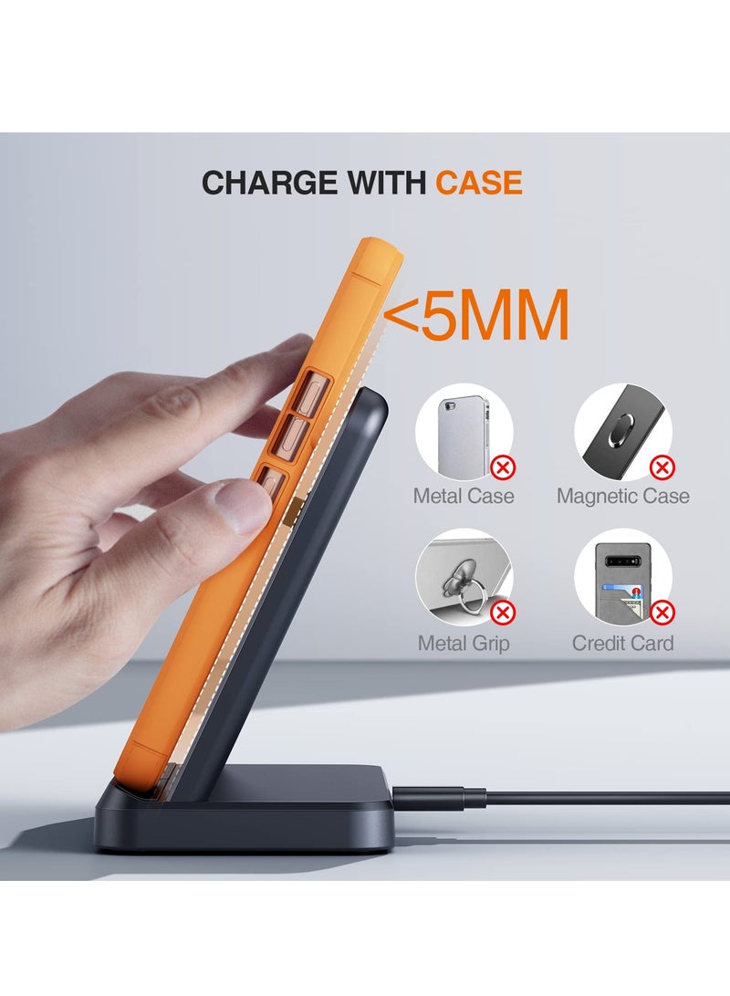 SOLARAE Wireless Charging Station for Samsung 3 in 1 Wireless Charger for Galaxy Watch 4/3/Active 2/1 Compatible with Samsung S22 Ultra S21 S20 Note20 Z Flip 4/3 Z Fold Galaxy Buds, Black - Image 4