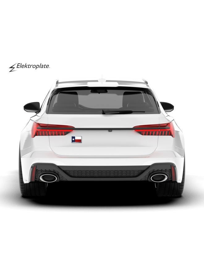 Elektroplate Small Texas Flag Chrome Auto Emblem - Image 2