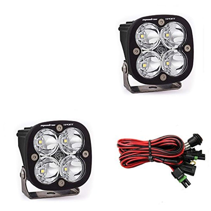 بودات إضاءة LED من باجا ديزاينز سكواد رون سبورت لسيارات جيب وشاحنات الطرق الوعرة UTV 2 قطع LED مع مجموعة أسلاك شعاع Spot شفاف