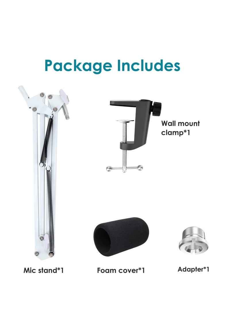 YOUSHARES White Boom Arm for HyperX QuadCast S - White Mic Arm Compatible with Hyperx Quadcast White Microphone, Premium White QuadCast S Microphone Boom Arm Stand by YOUSHARES  - Image 2