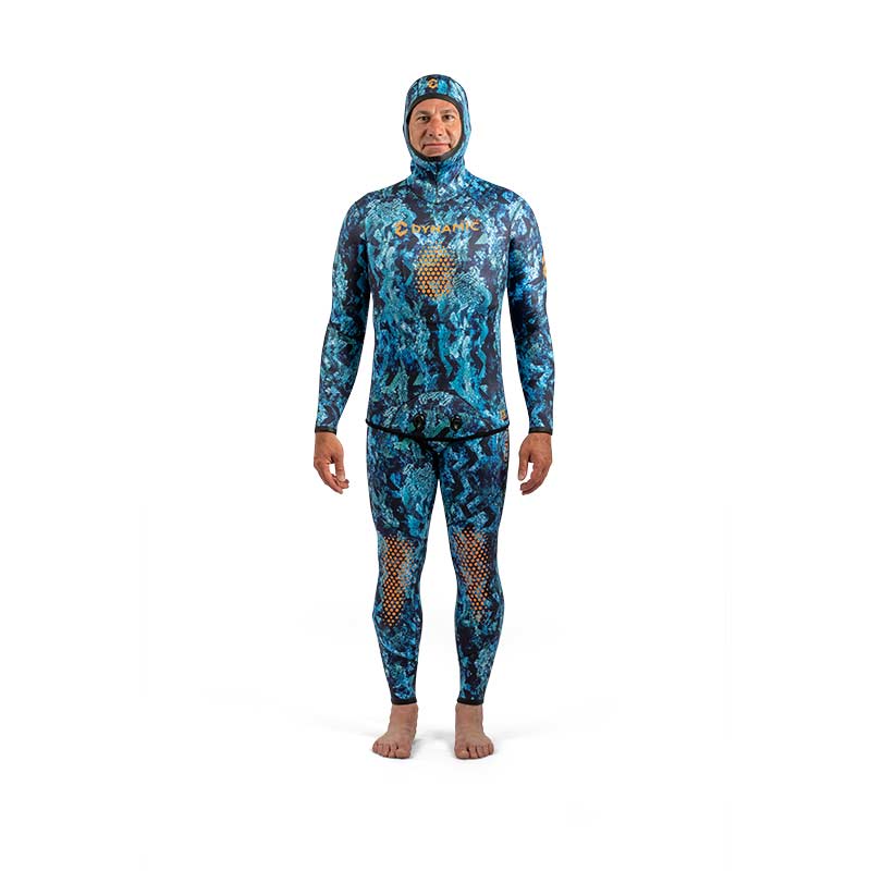 DYNAMICNORD SFS-L2 FREE DIVE SUIT LYCRA HOODED JACKET + PANT CAMO/BLUE - L - Image 2
