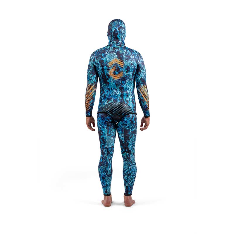DYNAMICNORD SFS-L2 FREE DIVE SUIT LYCRA HOODED JACKET + PANT CAMO/BLUE - L - Image 3