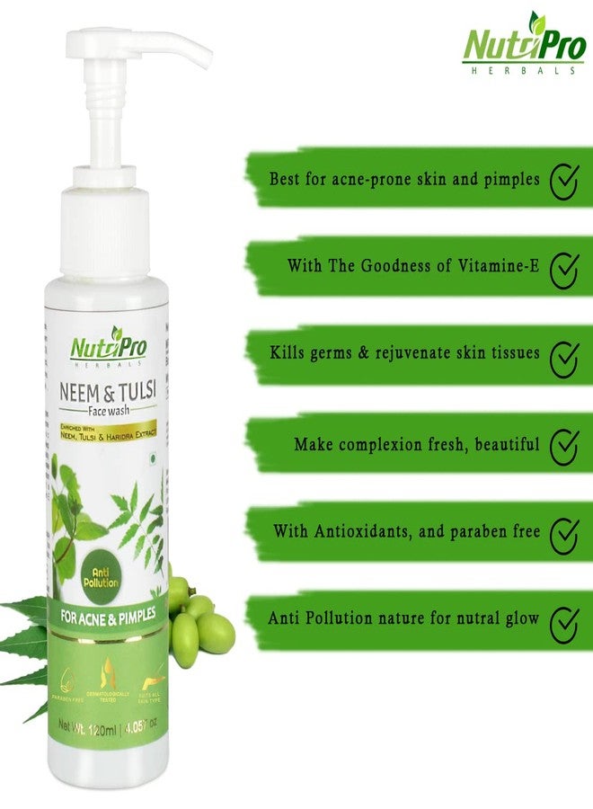 NutriPro Neem & Tulsi Face Wash With Moisturising Cold Cream 220 ML | Enriched With Neem, Tulsi & Haridra Extract | Anti-Pollution | Reduces Pigmentation, Promote Skin Radiance - Image 4