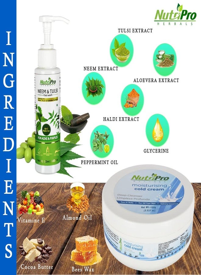 NutriPro Neem & Tulsi Face Wash With Moisturising Cold Cream 220 ML | Enriched With Neem, Tulsi & Haridra Extract | Anti-Pollution | Reduces Pigmentation, Promote Skin Radiance - Image 5