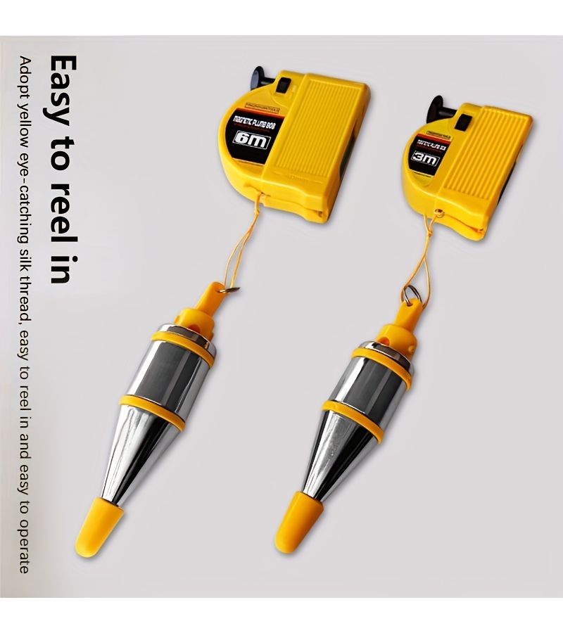 1pc Magnetic Plumb Bob Line Drop Tool For Vertical Alignment With 3m 118.11 Inch And 6m 236.22 Inch Lines For Woodworking Home Improvement And Construction - Image 4