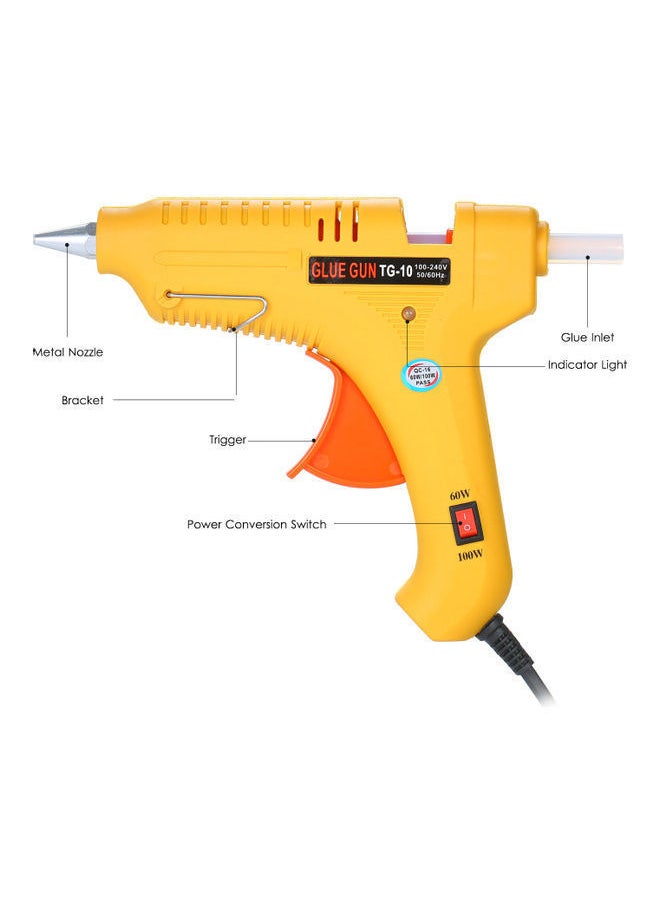 NIBEMINENT Hot Melt Glue Gun 60W/100W Power Adjustable Machine Multifunctional Industrial Household DIY Yellow GT-10 27.5x22.0x4.5cm  - Image 3
