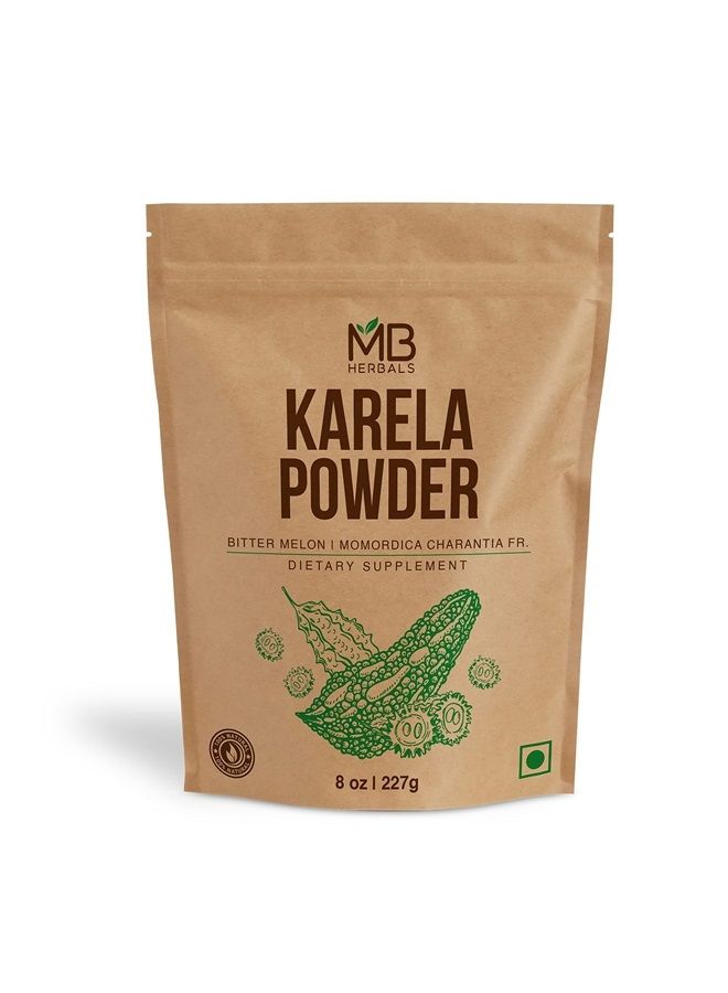 MB Herbals De-Seeded Karela Powder 227g (Half Pound) | 100% Pure Bitter Melon Powder | Momordica charantia Fr. | No Preservatives | Non GMO | Gluten Free - Image 1