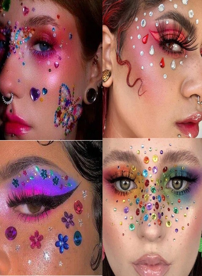 LAPOHI 10 ورقات من جواهر الوجه للماكياج، لاصقات من الكريستال على شكل قلب، لاصقات ذاتية اللصق بأشكال متنوعة، كريستالات للحرف اليدوية في عيد الميلاد، جواهر للعين والجسم، فن الأظافر، ملحقات للحفلات والمهرجانات للنساء - Image 5