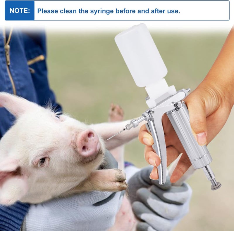 cheekyglo Livestock Syringe Animal Injector Gun, Continuous Livestock Syringe 0.12ML Adjustable Automatic Vaccine Gun for Chicken Duck Goose - Image 4