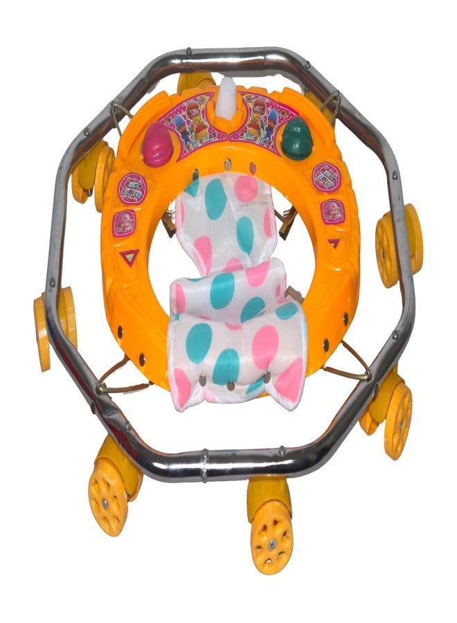 EVOSHINE Baby Walker for Kids 6-18 Months | 360° Rotating Wheels | Soft Cushion Seat | Unique Design Walking Support for Boys & Girls (Yellow) - Image 2