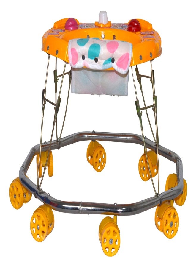 EVOSHINE Baby Walker for Kids 6-18 Months | 360° Rotating Wheels | Soft Cushion Seat | Unique Design Walking Support for Boys & Girls (Yellow) - Image 3