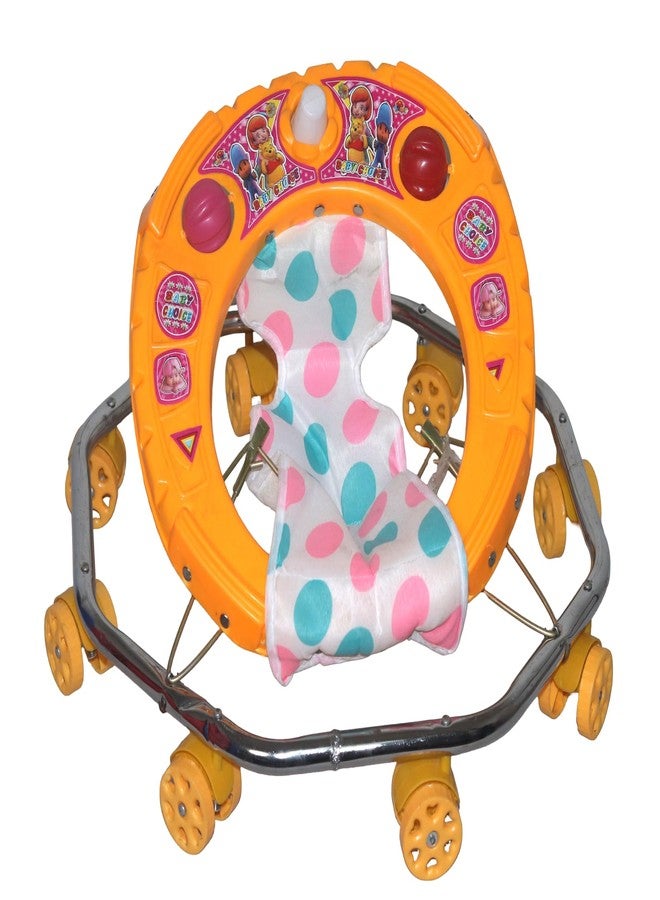 EVOSHINE Baby Walker for Kids 6-18 Months | 360° Rotating Wheels | Soft Cushion Seat | Unique Design Walking Support for Boys & Girls (Yellow) - Image 4