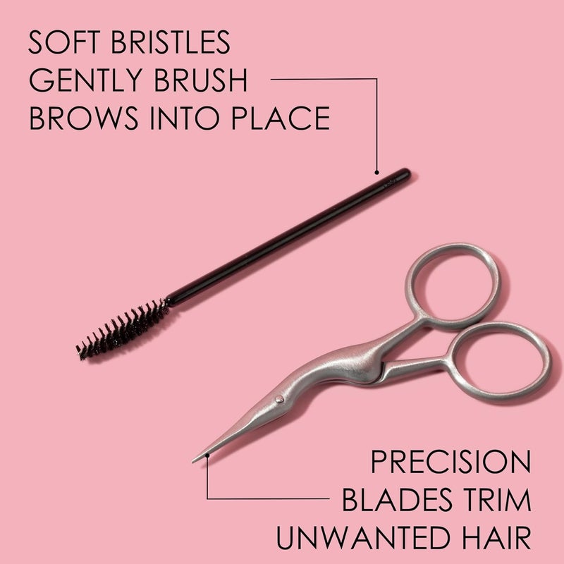 Japonesque Brow Scissors and Spoolie, Stainless Steel Scissors for Brow Grooming and Trimming, Brush Tool for Brow Shaping - Image 5