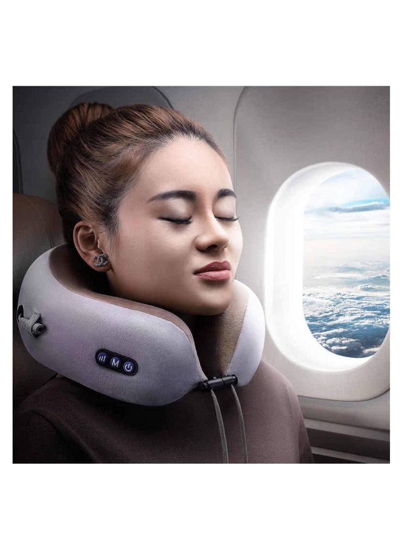 وسادة تدليك عنق على شكل U قابلة لإعادة الشحن مع اهتزاز، مدلك كهربائي متعدد الوظائف للكتف والعنق للاسترخاء العضلات - Image 5