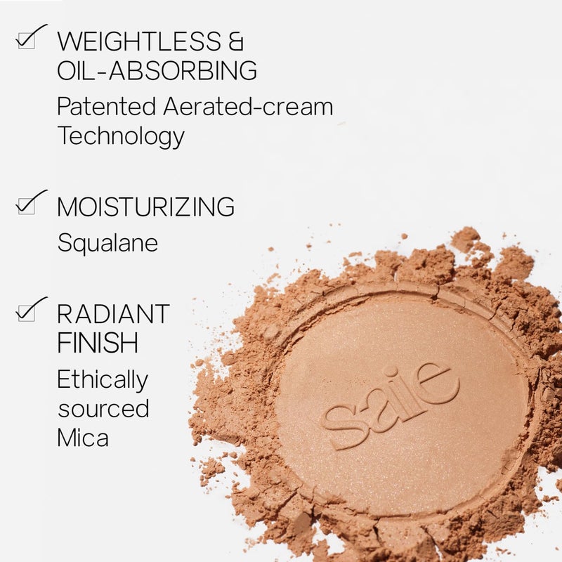 Saie Airset Radiant Loose Setting Powder - Weightless Face Powder to Set, Smooth + Diffuse Face Makeup - Formulated with Hydrating Squalane - Translucent Medium (0.14 oz) - Image 3