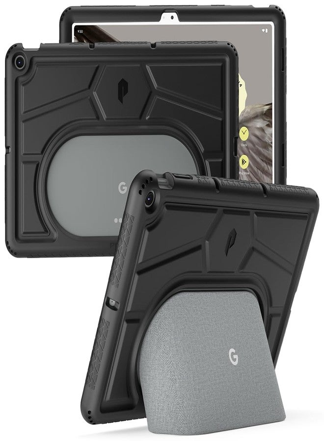 Poetic TurtleSkin Series for Google Pixel Tablet Case 11 inch (2023), Heavy Duty Shockproof Rugged Kids Friendly Drop Protection Silicone Cover Case, Black - Image 1