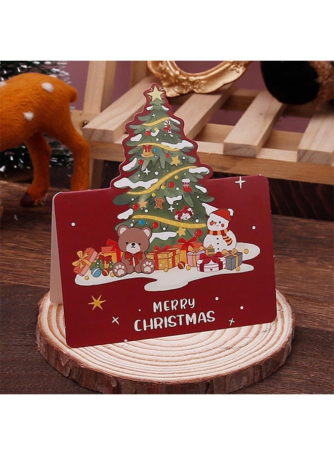 Lemon 12PCS Christmas Cards Set - Cute Cartoon Santa/Snowman/Reindeer Designs | Lightweight Greeting Cards w/Red Envelopes (6 Styles)​ - Image 5