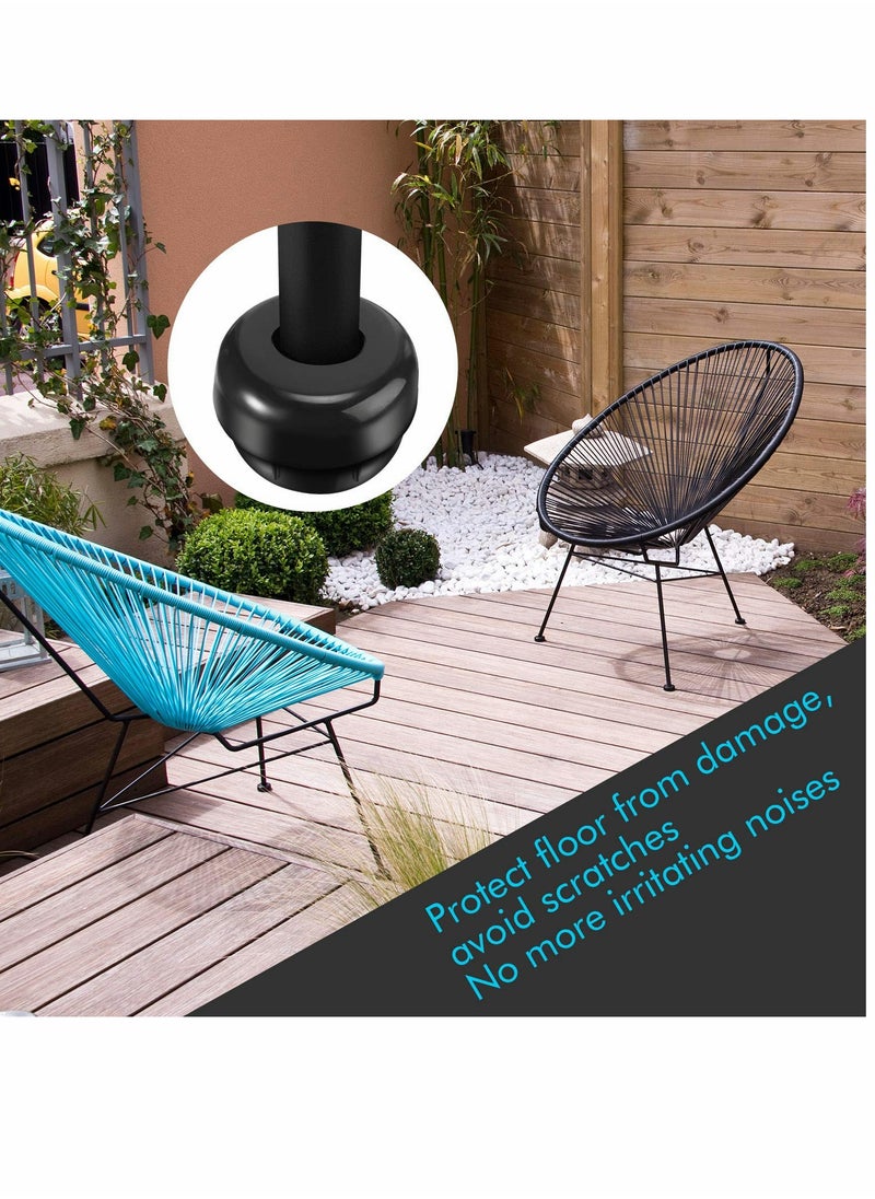 KASTWAVE Furniture Table Chair Slides Protective Covers, Furniture Feet Glides Sliding Pads Protection Floor, Furniture Accessories Scratch Resistant for Patio Furniture, Chairs Tables (48 Pieces, Black)  - Image 5