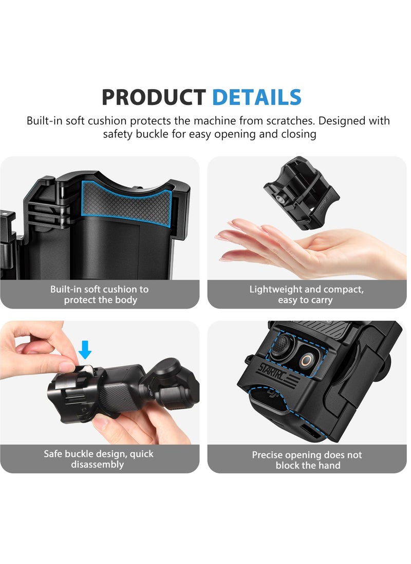 Expansion Adapter for DJI Osmo Pocket 3, Creator Combo Handle Accessories Cold Shoe, Extended Mounting Bracket Strap Attached, Tripod Cycling mounts Selfie Stick, etc