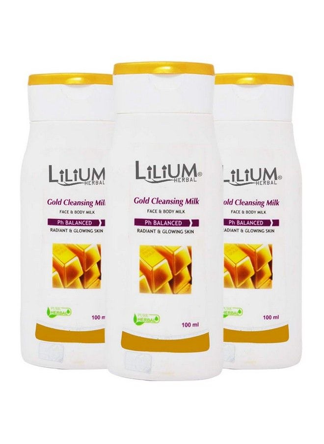 Lilium Herbal حليب التنظيف لليليوم جولد 100 مل عبوة من 3  - Image 1