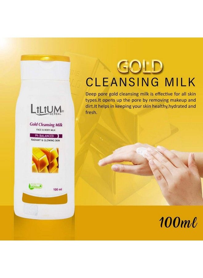 Lilium Herbal حليب التنظيف لليليوم جولد 100 مل عبوة من 3  - Image 3
