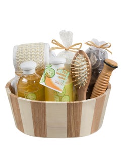 Wooden Massage  Reflexology Kit for Women atHome Spa Kit for AllOver Body Relaxation  Rejuvenation with Fresh Cucumber Melon Aromatherapy Bath  Body Set