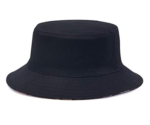 Quanhaigou Reversible Printed Bucket Hat,Summer Beach Outdoor Cap (Black Blue Graffiti) - Image 2