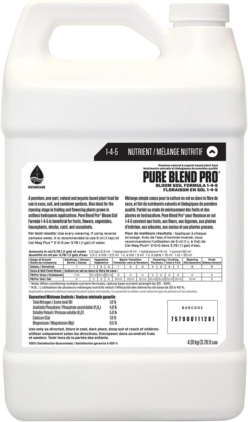 Botanicare Botanicare Pure Blend Pro Bloom Soil Nutrient for Fruit and Flowers 145 1 gal  - Image 2