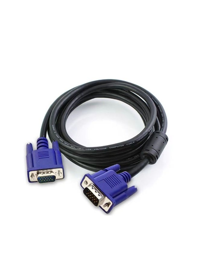 Generic VGA Cable With Magnetic Ring- 1.5m ( Black/Blue)  - Image 1