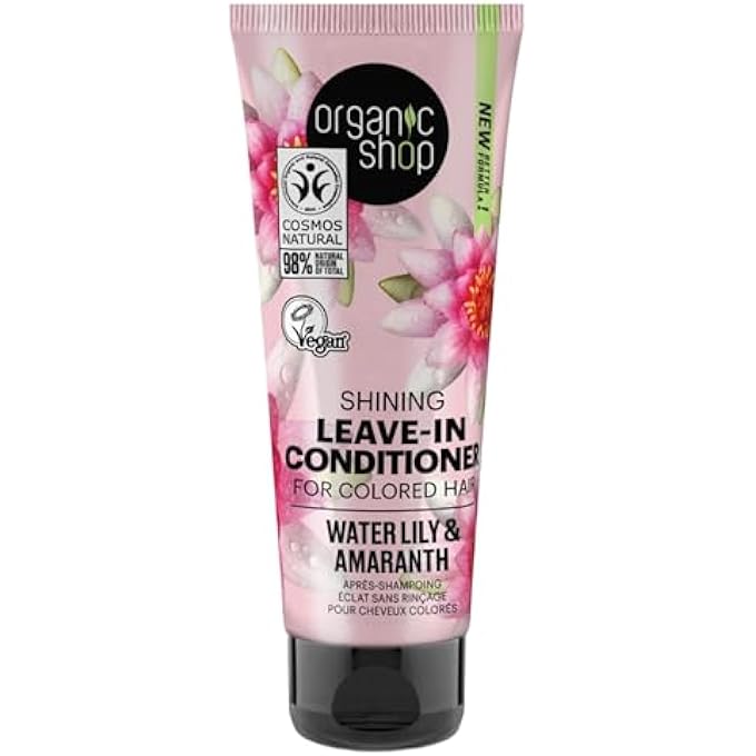 Organic Shop SHINING LEAVE-IN CONDITIONER FOR COLORED HAIR WATER LILY AND AMARANTH (75ML) - Image 1