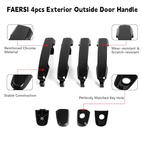 FAERSI 4pcs Exterior Door Handles for 20022006 Toyota Camry 20032013 Corolla Matrix 20012012 RAV4 Prius 0409 Pontiac Vibe 20032010 Front Rear Driver Passenger Side Replaces 81309 92894 - Image 3