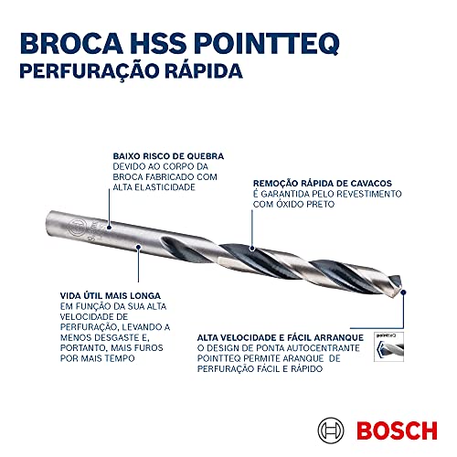 Bosch Professional, Metal Drill Bit, HSS Pointteq, With DIN 338 Standards, Diameter 3/16" & Working Length 61mm, Pack Of 10 - Image 3
