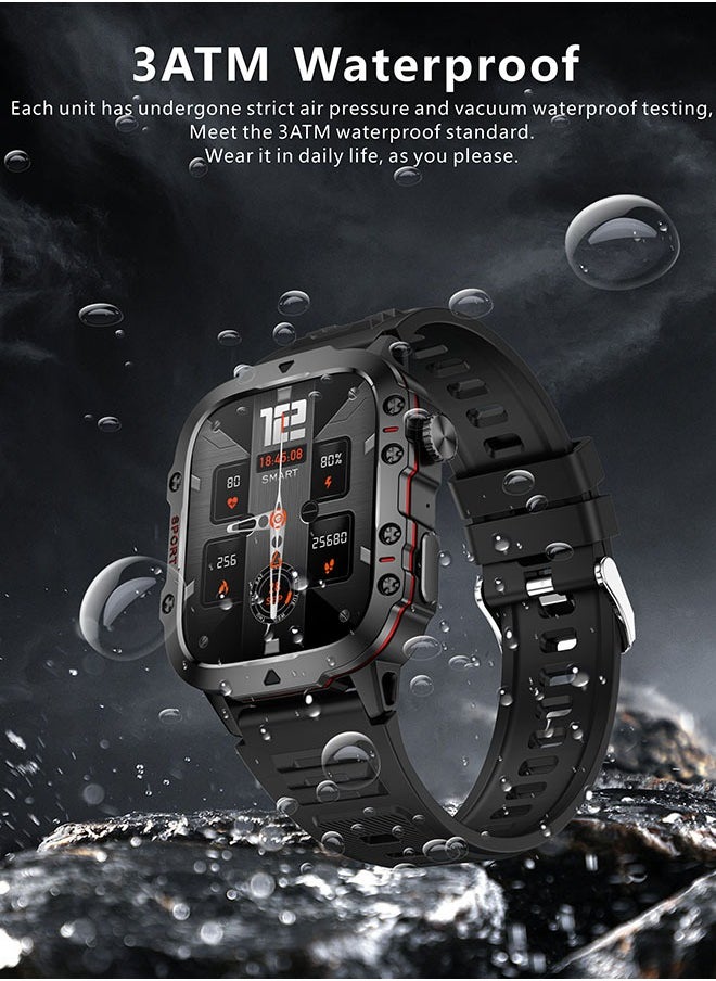 JOYFOCUS - QX11 Full Screen Touch Smartwatch With Bluetooth Call, 1.96 "Display, Suitable For Android 4.4 And Ios 9.0 And Above, Apple 5s And Above (Black) - Image 1