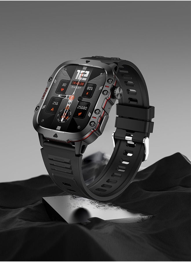 JOYFOCUS - QX11 Full Screen Touch Smartwatch With Bluetooth Call, 1.96 "Display, Suitable For Android 4.4 And Ios 9.0 And Above, Apple 5s And Above (Black) - Image 1