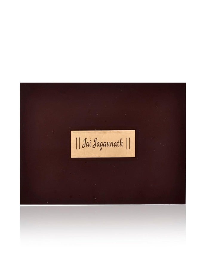 Artrust أرترست لورد شري جاغاناث شاران بادوكا مع صندوق أكريليك | مطلي بالذهب | صندوق شاران بادوكا للعبادة | صندوق صلاة دينية، بصمة قدم | هدايا الزفاف وحفلات الانتقال إلى منزل جديد | هدايا ديوالي (بني) - Image 2