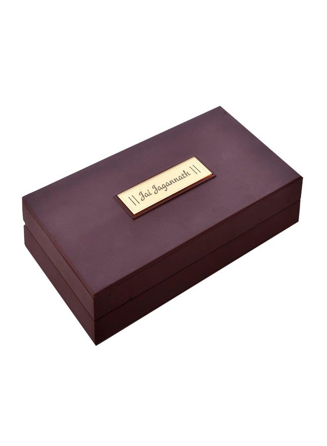 Artrust أرترست لورد شري جاغاناث شاران بادوكا مع صندوق أكريليك | مطلي بالذهب | صندوق شاران بادوكا للعبادة | صندوق صلاة دينية، بصمة قدم | هدايا الزفاف وحفلات الانتقال إلى منزل جديد | هدايا ديوالي (بني) - Image 3