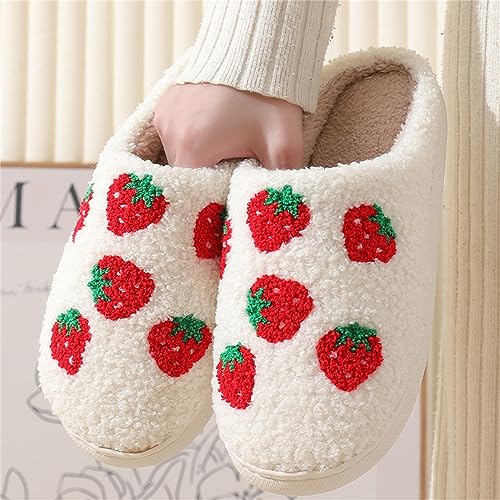 Tellrain Women Slippers Cute Pattern Big Heart Mushroom Warm Soft Bedroom Shoes Fuzzy Closed Toe Sandals Non Slip House Bedroom Slippers - Image 3