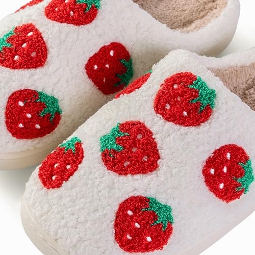 Tellrain Women Slippers Cute Pattern Big Heart Mushroom Warm Soft Bedroom Shoes Fuzzy Closed Toe Sandals Non Slip House Bedroom Slippers - Image 4