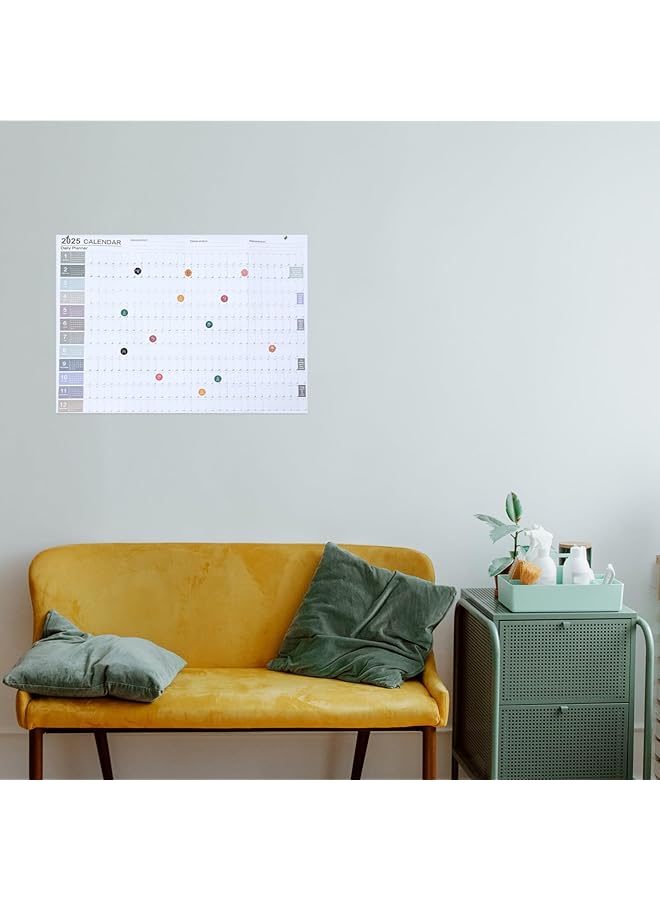 إيروريكس مخطط تقويم الحائط لعام 2025، مخطط عام 2025، تقويم سنوي، مخطط 12 شهرًا، معلق على الحائط، تقويم الجدول السنوي، كتل يومية مسطرة - Image 5