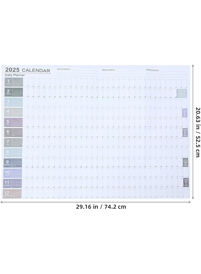 إيروريكس مخطط تقويم الحائط لعام 2025، مخطط عام 2025، تقويم سنوي، مخطط 12 شهرًا، معلق على الحائط، تقويم الجدول السنوي، كتل يومية مسطرة - Image 2